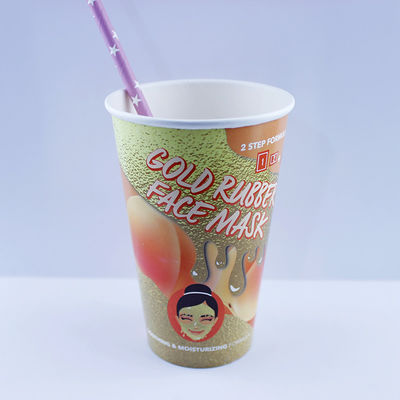 Coupe de papier à paroi unique à ondulation à usage unique imprimé Kraft 8 oz pour le café