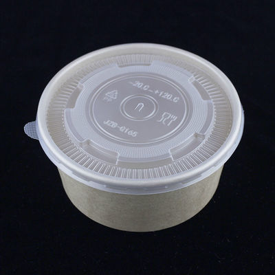 Un seul bol de salade en papier peint avec couvercle rond Container de nouilles Kraft 1300ml