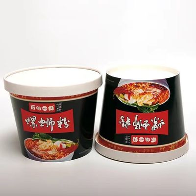 Coupe de papier à nouilles imprimée sur mesure 32 oz bol d'emballage jetable avec couvercle