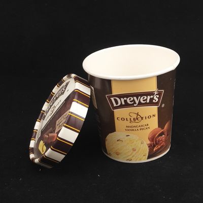 475 ml de tasse en papier glacé avec couvercle