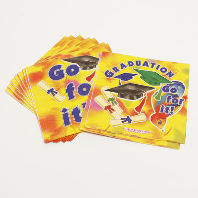 250 * 250mm papier d'impression serviette 2 PLY Logo personnalisé Décoration florale pour enfant