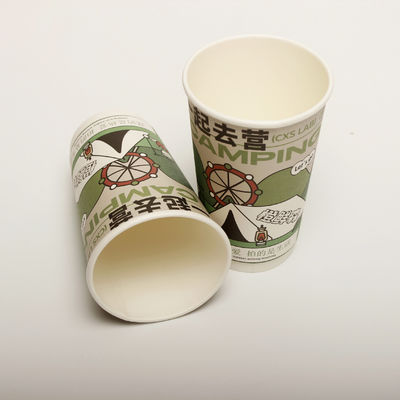 Coupe en papier creux pour boissons avec couvercle imprimé sur mesure jetable 16 oz 520 ml