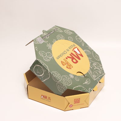 Boîtes à pizza en carton ondulé imprimé isolant contenant en papier de boulangerie