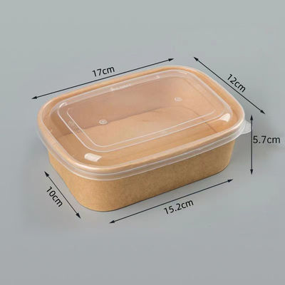 Cuvette de papier carré avec couvercle jetable personnalisée 500ml 750ml 1000ml