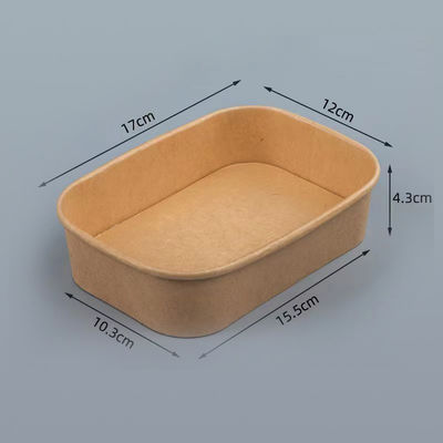 Un bol en papier carré Kraft avec un couvercle plat