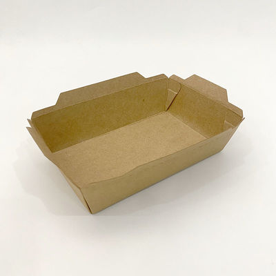 Des plateaux de papier kraft imprimable biodégradable pour les frites au barbecue