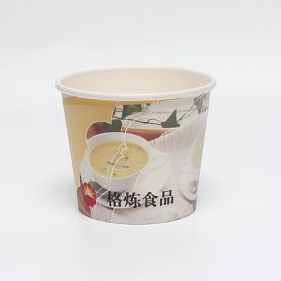 Bouteille en papier jetable ronde épaissie à emporter tasse de soupe en papier et couvercle emballage alimentaire en gros