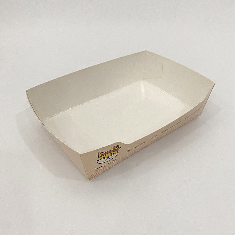 Frites plateaux en papier jetables pour la nourriture en forme de bateau imprimé emballage à emporter
