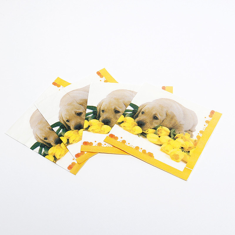 Tissu imprimé personnalisé serviettes en papier cocktail serviettes pour dîner 1/4 1/8 N