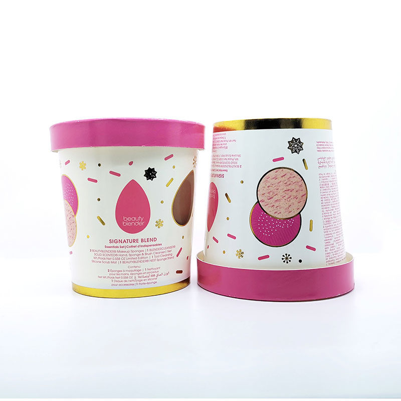 Impression personnalisée estampage d'or de qualité alimentaire papier de qualité sûre glace yaourt tasse en papier avec couvercle