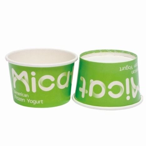 Papier de qualité sûre pour aliments écologiques en carton biologique Vente directe Impression personnalisée Cuve de crème glacée
